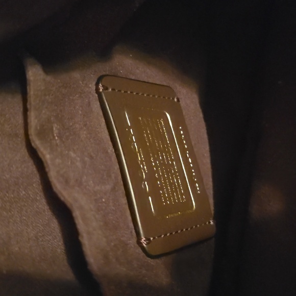 Coach Margot Patent Leather Carryall Crossbody Satchel Black Purple - Picture 9 of 10